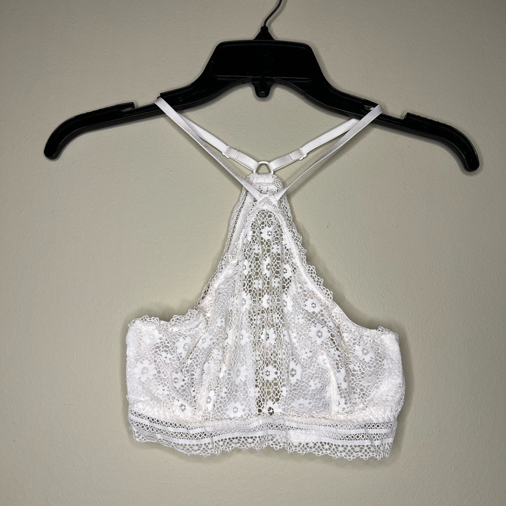 VS white lace halter neck bralette